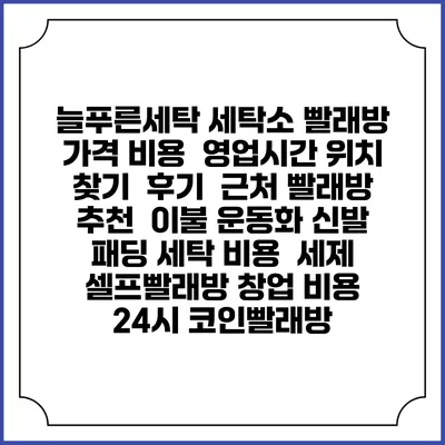 늘푸른세탁 세탁소 빨래방 가격 비용 | 영업시간 위치 찾기 | 후기 | 근처 빨래방 추천 | 이불 운동화 신발 패딩 세탁 비용 | 세제 | 셀프빨래방 창업 비용 | 24시 코인빨래방