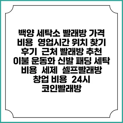 백양 세탁소 빨래방 가격 비용 | 영업시간 위치 찾기 | 후기 | 근처 빨래방 추천 | 이불 운동화 신발 패딩 세탁 비용 | 세제 | 셀프빨래방 창업 비용 | 24시 코인빨래방