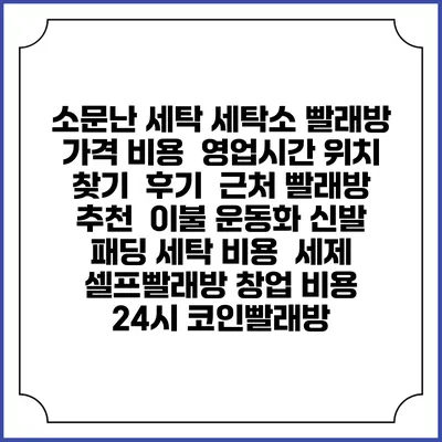소문난 세탁 세탁소 빨래방 가격 비용 | 영업시간 위치 찾기 | 후기 | 근처 빨래방 추천 | 이불 운동화 신발 패딩 세탁 비용 | 세제 | 셀프빨래방 창업 비용 | 24시 코인빨래방