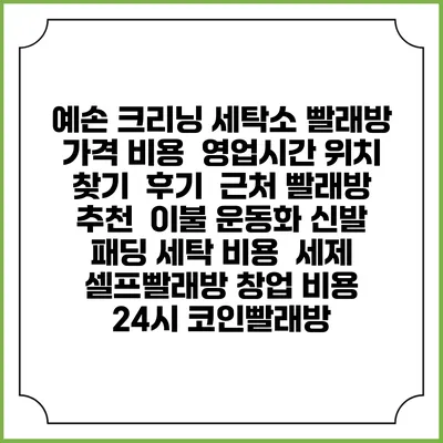 예손 크리닝 세탁소 빨래방 가격 비용 | 영업시간 위치 찾기 | 후기 | 근처 빨래방 추천 | 이불 운동화 신발 패딩 세탁 비용 | 세제 | 셀프빨래방 창업 비용 | 24시 코인빨래방