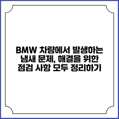 BMW 차량에서 발생하는 냄새 문제, 해결을 위한 점검 사항 모두 정리하기
