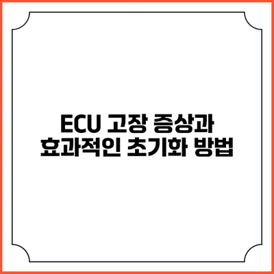 ECU 고장 증상과 효과적인 초기화 방법