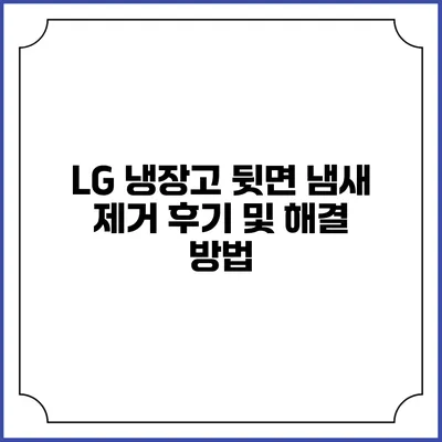 LG 냉장고 뒷면 냄새 제거 후기 및 해결 방법