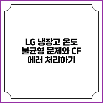 LG 냉장고 온도 불균형 문제와 CF 에러 처리하기
