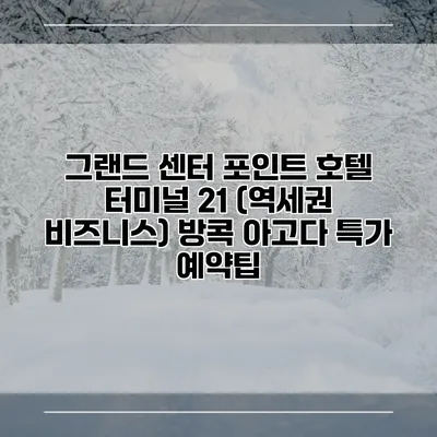 그랜드 센터 포인트 호텔 터미널 21 (역세권 비즈니스) 방콕 아고다 특가 예약팁