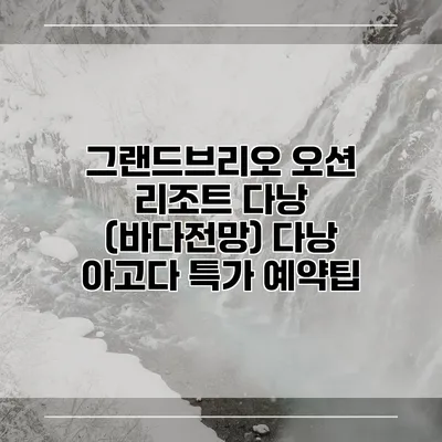 그랜드브리오 오션 리조트 다낭 (바다전망) 다낭 아고다 특가 예약팁
