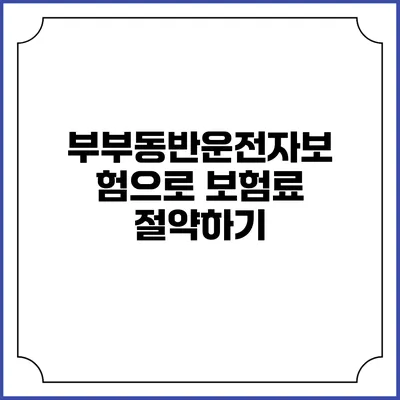 부부동반운전자보험으로 보험료 절약하기