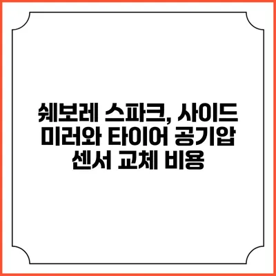 쉐보레 스파크, 사이드 미러와 타이어 공기압 센서 교체 비용