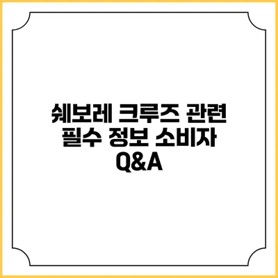 쉐보레 크루즈 관련 필수 정보 소비자 Q&A