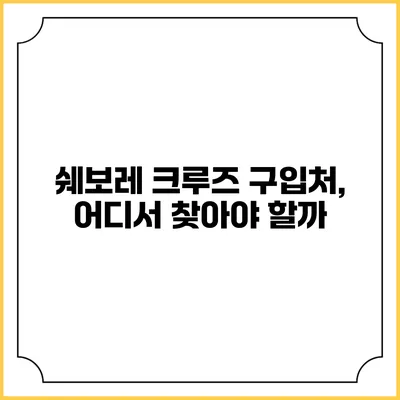 쉐보레 크루즈 구입처, 어디서 찾아야 할까?
