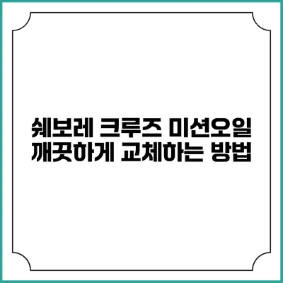 쉐보레 크루즈 미션오일 깨끗하게 교체하는 방법
