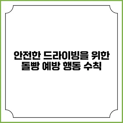 안전한 드라이빙을 위한 돌빵 예방 행동 수칙