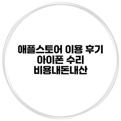 애플스토어 이용 후기 아이폰 수리 비용내돈내산
