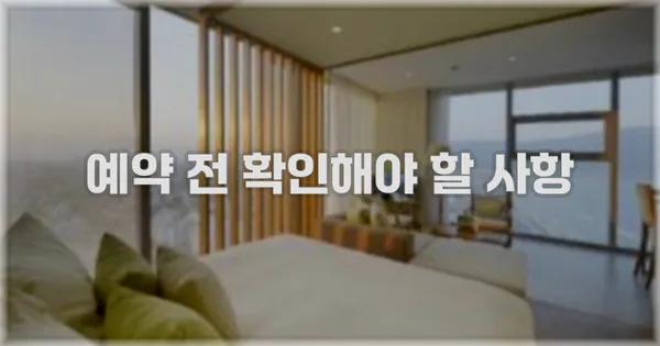 예약 전 확인해야 할 사항