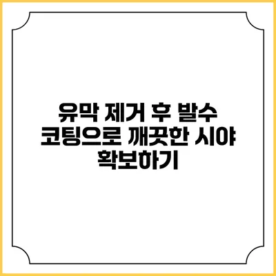 유막 제거 후 발수 코팅으로 깨끗한 시야 확보하기