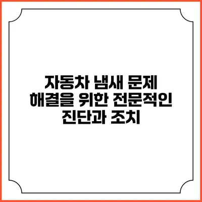 자동차 냄새 문제 해결을 위한 전문적인 진단과 조치