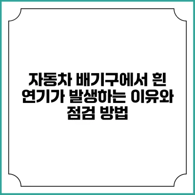 자동차 배기구에서 흰 연기가 발생하는 이유와 점검 방법