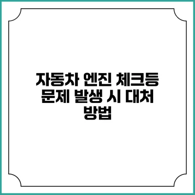 자동차 엔진 체크등 문제 발생 시 대처 방법