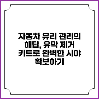 자동차 유리 관리의 해답, 유막 제거 키트로 완벽한 시야 확보하기