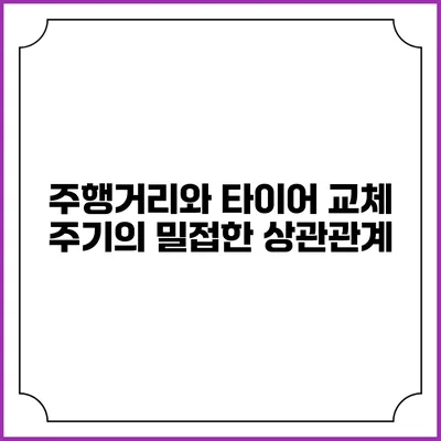 주행거리와 타이어 교체 주기의 밀접한 상관관계