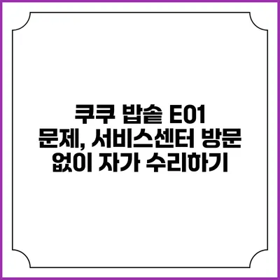 쿠쿠 밥솥 E01 문제, 서비스센터 방문 없이 자가 수리하기