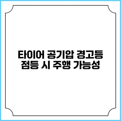 타이어 공기압 경고등 점등 시 주행 가능성