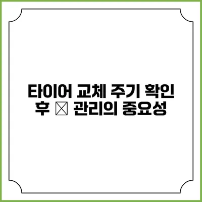 타이어 교체 주기 확인 후 車 관리의 중요성