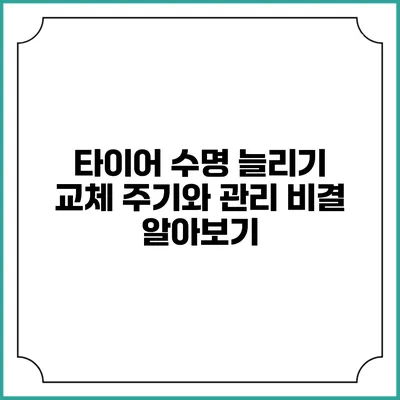 타이어 수명 늘리기: 교체 주기와 관리 비결 알아보기