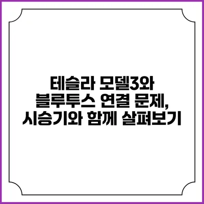 테슬라 모델3와 블루투스 연결 문제, 시승기와 함께 살펴보기
