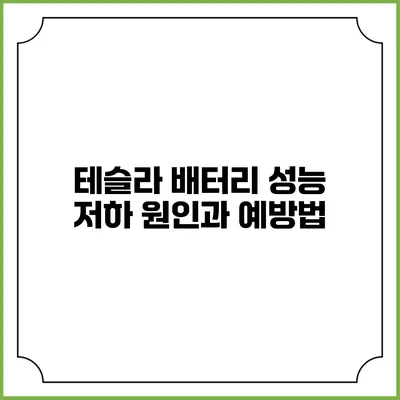 테슬라 배터리 성능 저하 원인과 예방법