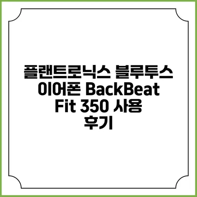 플랜트로닉스 블루투스 이어폰 BackBeat Fit 350 사용 후기