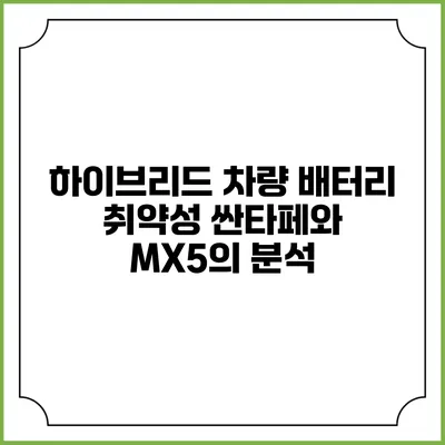 하이브리드 차량 배터리 취약성: 싼타페와 MX5의 분석