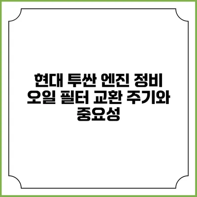 현대 투싼 엔진 정비: 오일 필터 교환 주기와 중요성