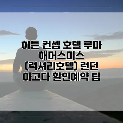 히튼 컨셉 호텔 루마 해머스미스 (럭셔리호텔) 런던 아고다 할인예약 팁